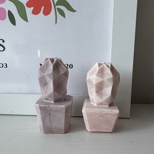 Geometric Pink Opal Cactus Set